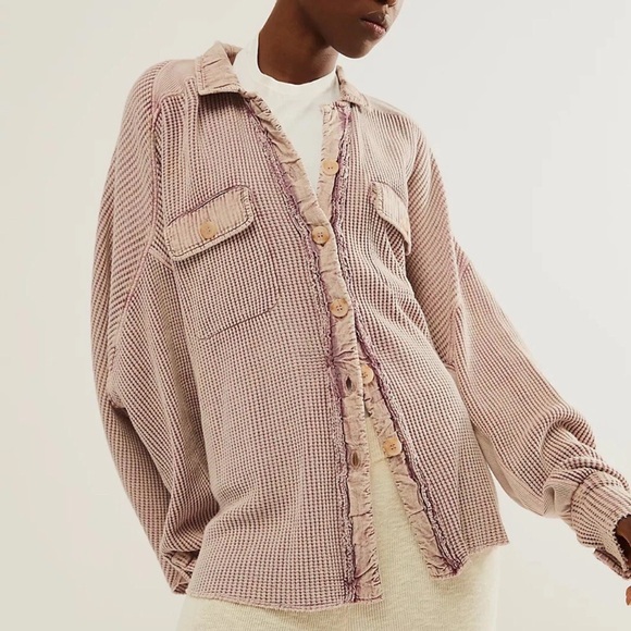 Free People Tops - Free People FP One Scout Jacket Small in Fresh Plum Button Down Shacket New